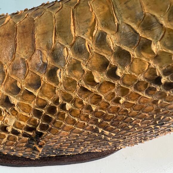 Justin Leather Snakeskin 8695 Brown Tan Western Cowboy Boots 8.5 D - Picture 14 of 16